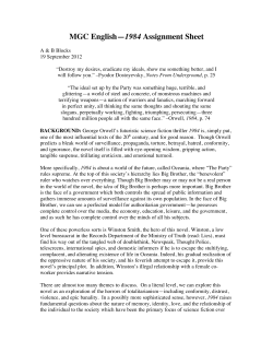 1984 Assignment Sheet A