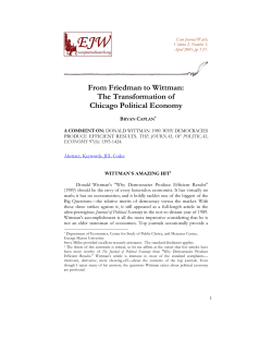 From Friedman to Wittman: The Transformation of Chicago Political