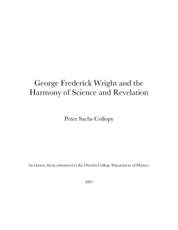 George Frederick Wright and the Harmony of Science and Revelation