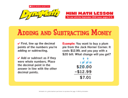 Adding And SubtrActing Money