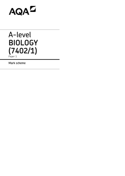 A-level Biology Specimen mark scheme Paper 1