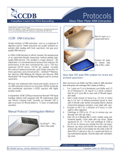 CCDB - DNA Extraction - Canadian Centre for DNA Barcoding