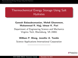 Thermochemical Energy Storage Using Salt Hydrates