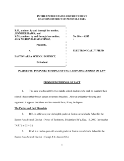 Hawk Proposed finding of fact 1-31-11
