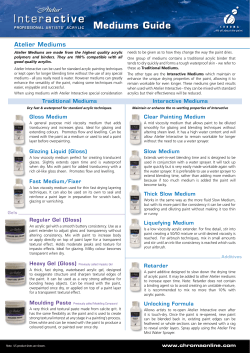 Mediums Guide - Chroma Australia
