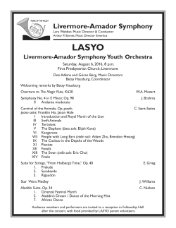 2016 LASYO concert program. - Livermore