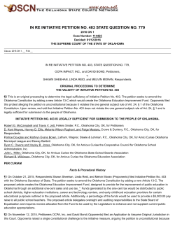 In re Initiative Petition No. 403 State Question