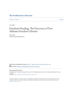 The Discovery of Two Alabama Freedom Libraries
