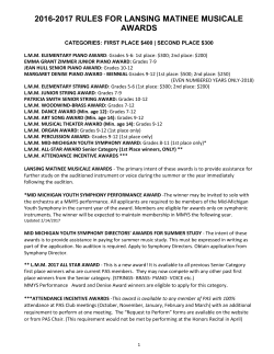 Award Rules - Lansing Matinee Musicale