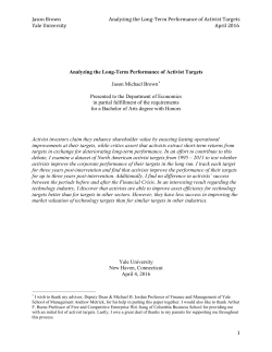 Analyzing the Long-Term Performance of Activist