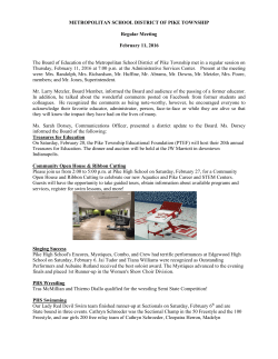 METROPOLITAN SCHOOL DISTRICT OF PIKE TOWNSHIP Regular