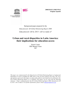 Urban and rural disparities in Latin America - UNESDOC