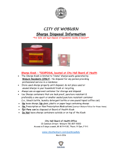 CITY OF WOBURN Sharps Disposal Information