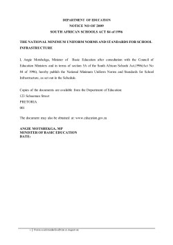 National Minimum Norms and Standards for School