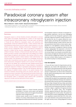 Paradoxical coronary spasm after intracoronary nitroglycerin injection