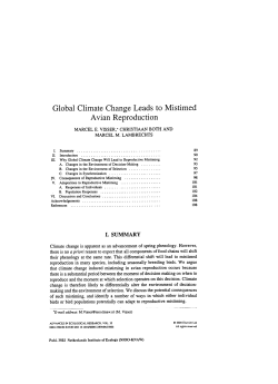 Global Climate Change Leads to Mistimed A vian Reproduction