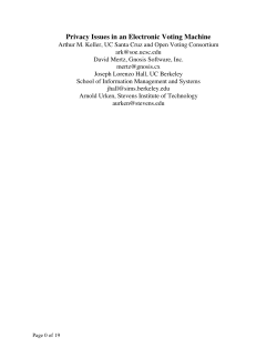 Privacy Issues in an Electronic Voting Machine