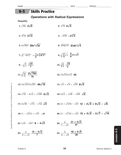 8. &radic; 25 9. - &radic; 3 3&radic; 2