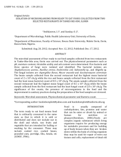 isolation of microorganisms from ready to eat foods collected