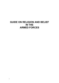 Guidance on Religion and Belief in the MOD and Armed Forces