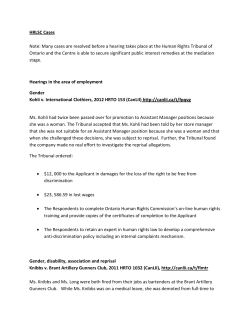 H - Summaries of Decisions and Settlements in HRLSC Cases