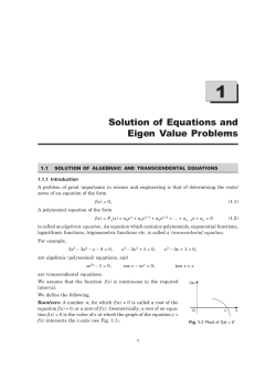 Solution of Equations and Eigen Value Problems