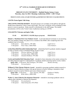 2016 Markham Symposium_FINAL - Hatfield Marine Science Center