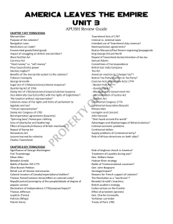 America leaves the empire Unit 3