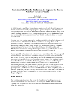 Teach Cows to Eat Weeds: The Science, the Steps and the Reasons