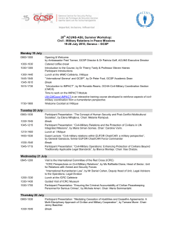 20th ACUNS-ASIL Summer Workshop: Civil
