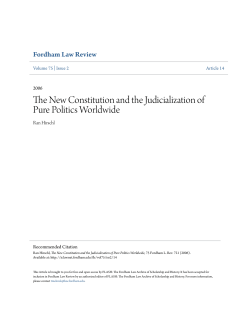 The New Constitution and the Judicialization of Pure Politics