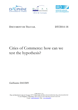 Cities of Commerce: how can we test the hypothesis?