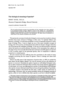 The biological meaning of species
