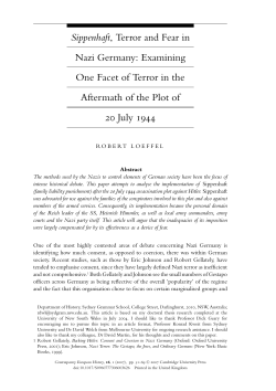 Sippenhaft, Terror and Fear in Nazi Germany