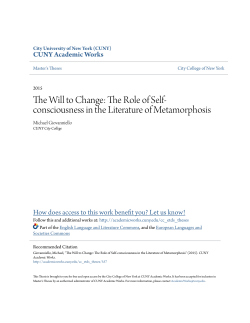 The Will to Change: The Role of Self-consciousness in the Literature