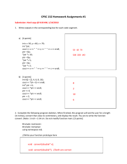 CPSC 152 Homework Assignments #1