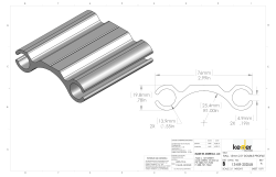 76mm 2.99in 25.4mm R1.00in 2X 13.9mm .55in 2X 4.9mm .19in
