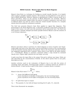 Mason`s Gain Rule for Block Diagrams