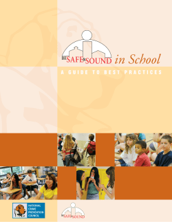 Be Safe and Sound in School - National Crime Prevention Council
