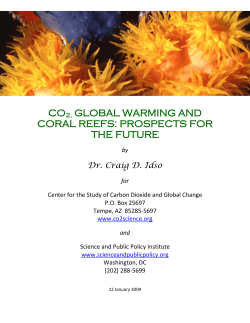 co2, global warming and coral reefs: prospects for