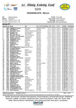 ERGEBNISLISTE - M&auml;nner 42 km FT