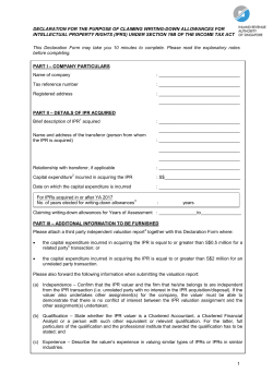 Declaration for the Purpose of Claiming Writing-Down