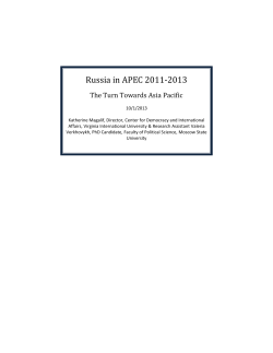 Russia in APEC 2011-2013 - Virginia International University