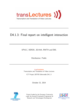 Final report on intelligent interaction