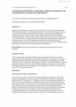 connection between ultra-fine aerosols indoors and outdoors