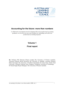Accounting for the future: more than numbers Volume