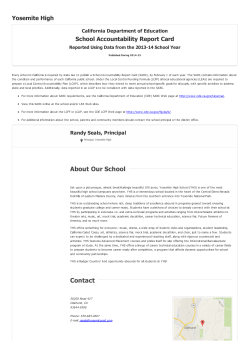 SARC Report for Yosemite High