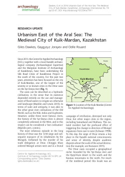 Urbanism East of the Aral Sea