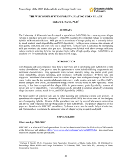 The Wisconsin System for Evaluating Corn Silage