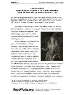 Famous Women Queen Elizabeth`s Speech to the Troops of